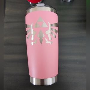 Zelda Triforce pink medium logo tumbler